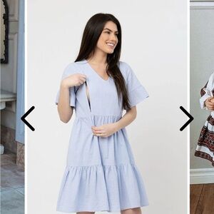 Nursing Queen Sky Blue V-Neck Mini Dress